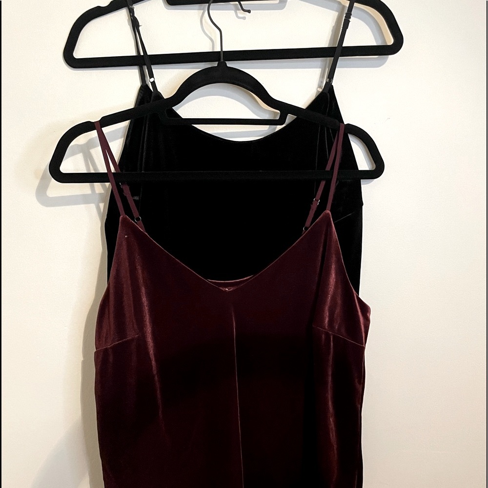 A New Day Target burgundy tank top velvet SET OF TWO. Black and Burgundy